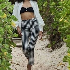 DÕEN Lula Noir Marjorie Gingham Crop Pant Size 6
